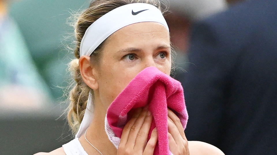 Victoria Azarenka lost her fourth round match against Elina Svitolina at Wimbledon. Pic: Getty