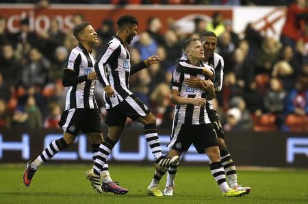 Britain Football Soccer - Nottingham Forest v Newcastle United - Sky Bet Championship - The City Ground - 2/12/16 Newcastle's Matt Ritchie celebrates scoring their first goal Mandatory Credit: Action Images / Paul Childs Livepic