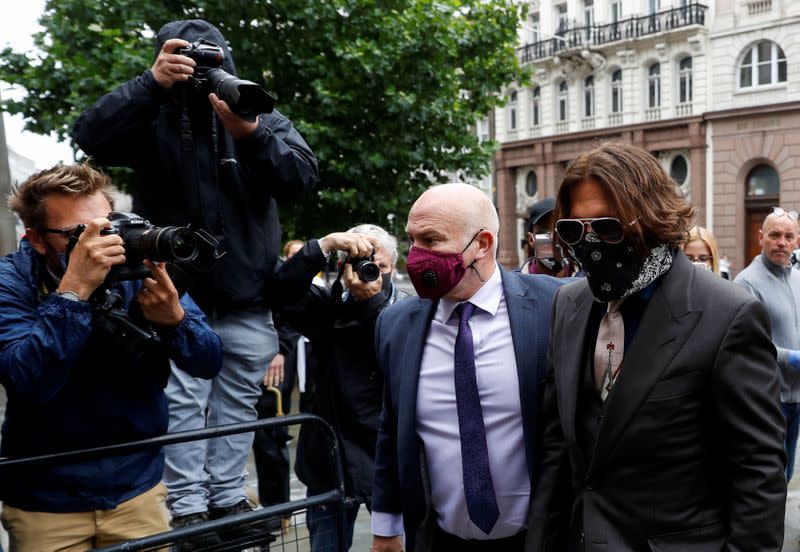 Actor Johnny Depp at the High Court in London