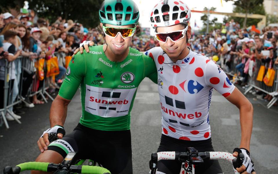 Michael Matthews and warren Barguil - Credit:  AP