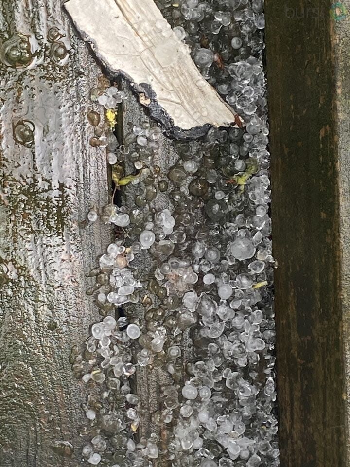 Small hail in Ansonia.