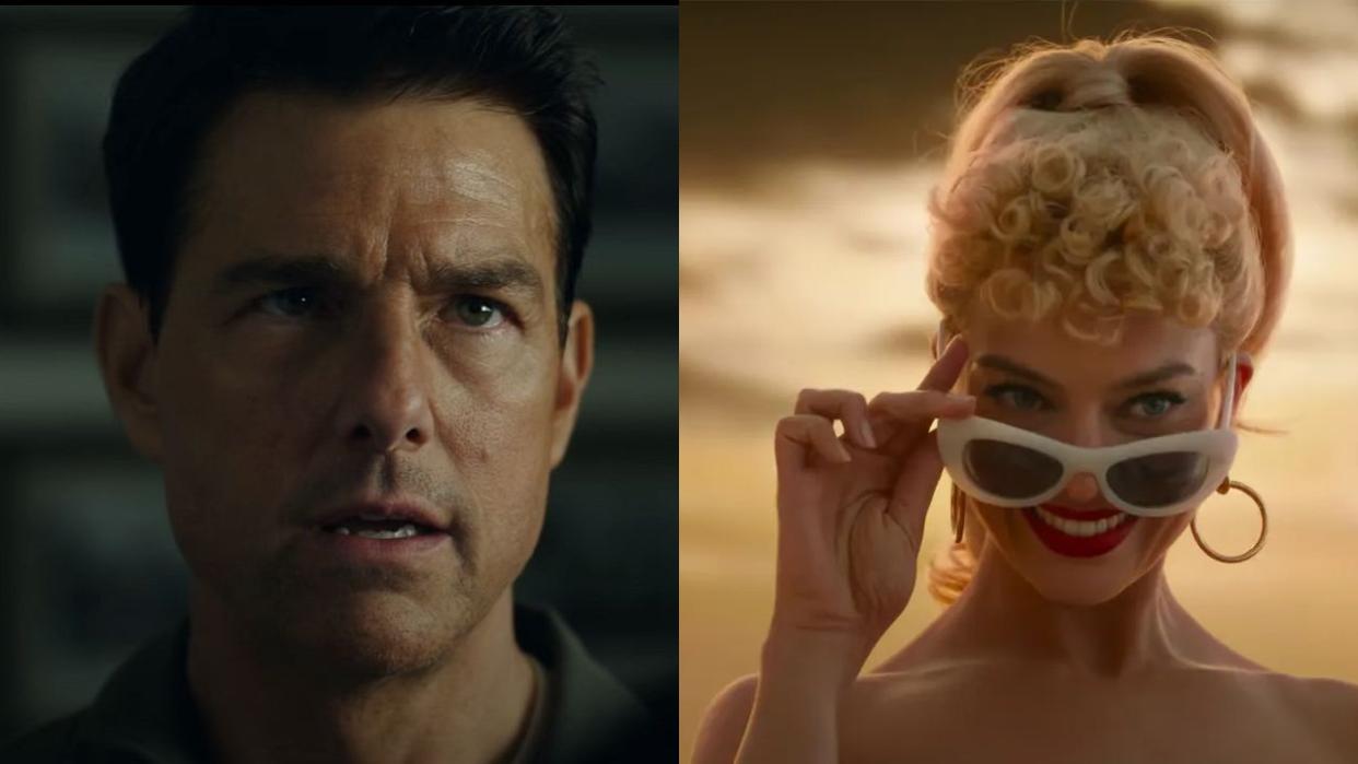  Tom Cruise in Top Gun Maverick/Margot Robbie in Barbie. 