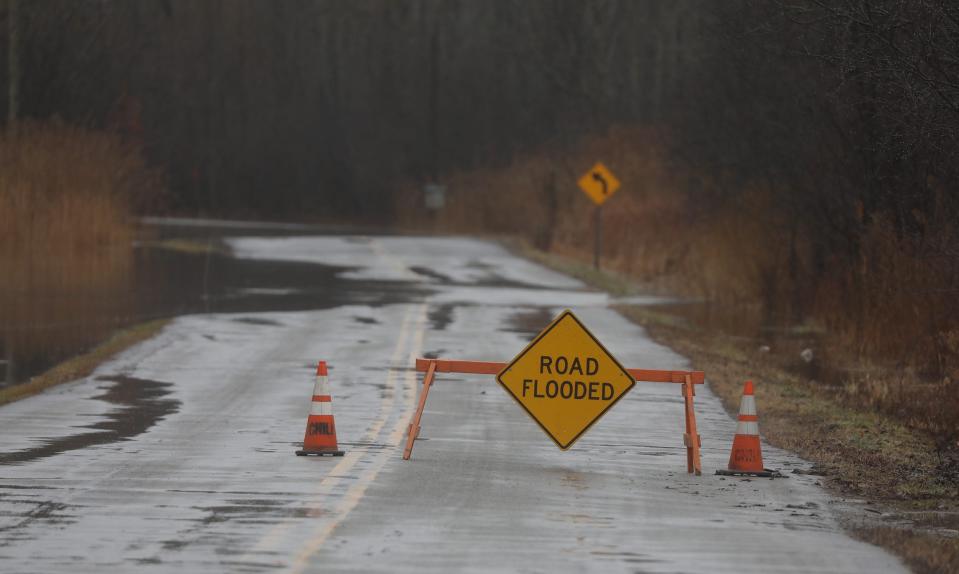 Rain and melting snow has caused some minor flooding in Rochester, New York area. A portion of Humphrey Road in Chili, New York was blocked off due to flooding.