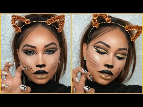 20) Glam Cat Face Makeup