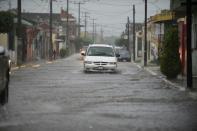 Streets were flooded in Escuinapa in Mexico's Sinaloa state as Hurricane Willa made landfall on October 23, 2018