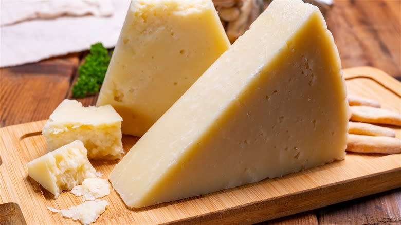 Wedge of Romano cheese