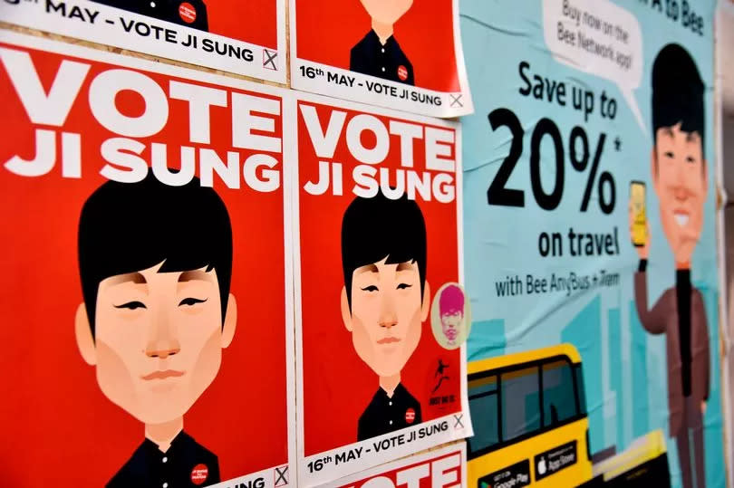 Former South Korean footballer Park Ji-sung features in artwork making a cheeky nod to Andy Burnham and the Metrolink