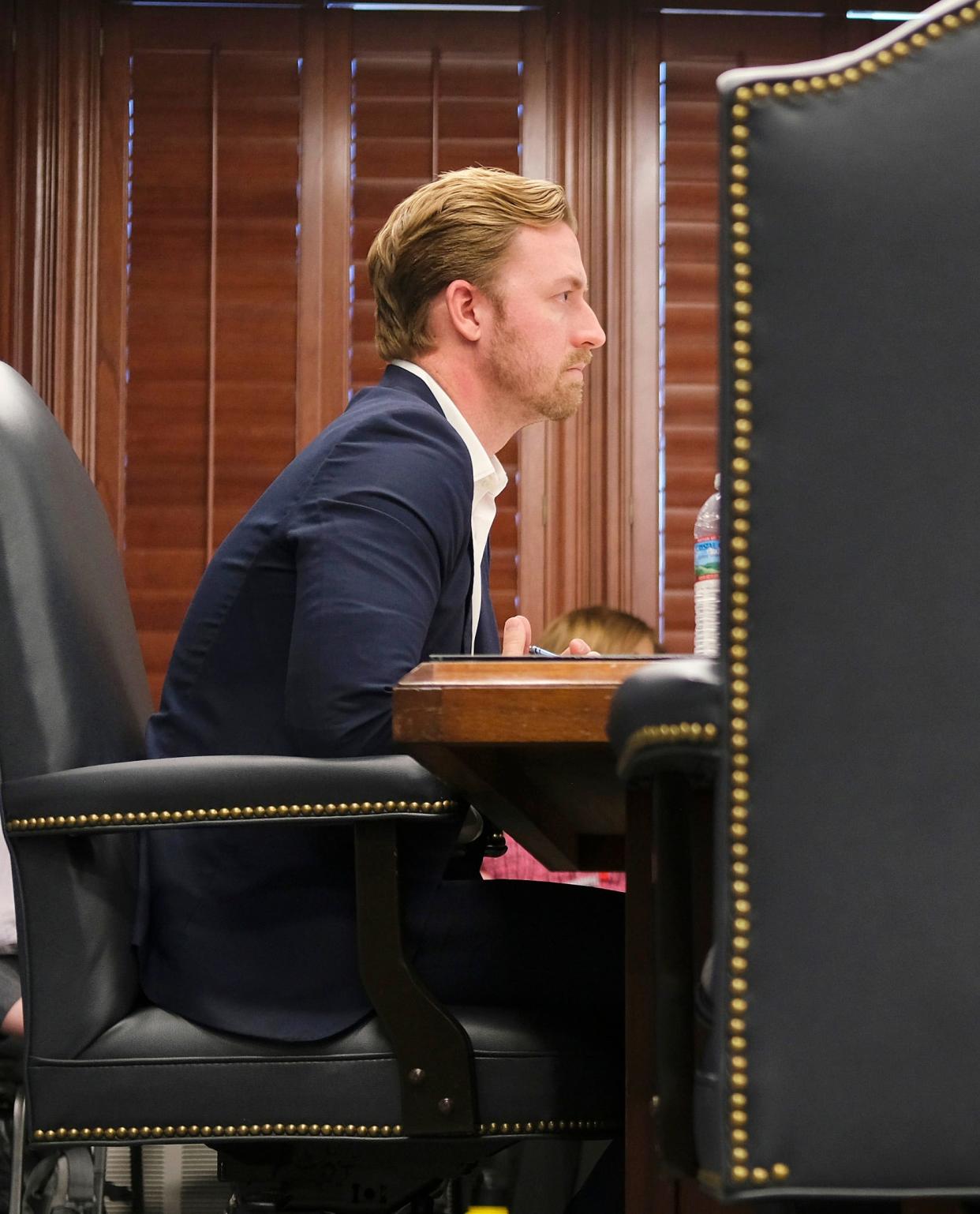 State schools Superintendent Ryan Walters is pictured at the February meeting of the Oklahoma state school board.