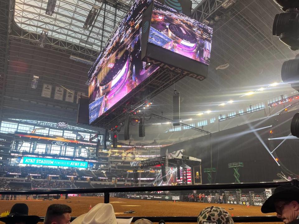 The stage at Kid Rock’s Rock N Rodeo, hosted by PBR at the AT&T Stadium in Arlington, Texas on May 17, 2024.