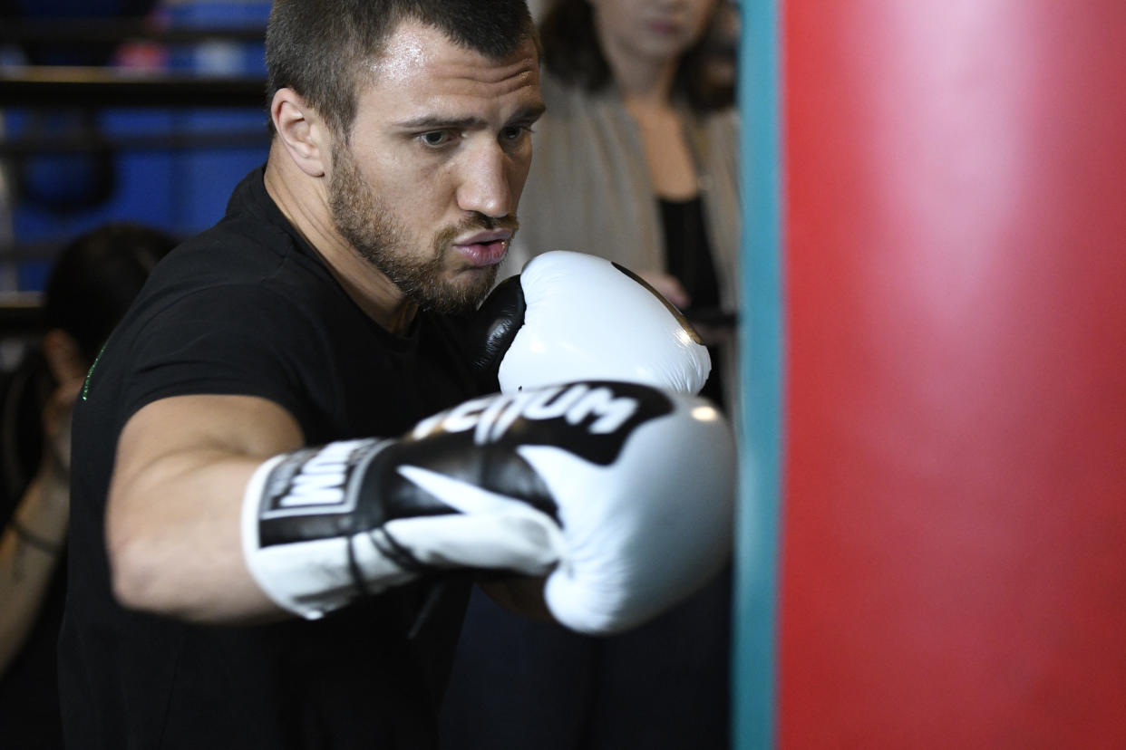 LOS ANGELES, CA - MARCH 11: WBO/WBA lightweight world champion Vasiliy Lomachenko works out at Fortune Gym on March 11, 2019 in Los Angeles, California. (Photo by John McCoy/Getty Images)