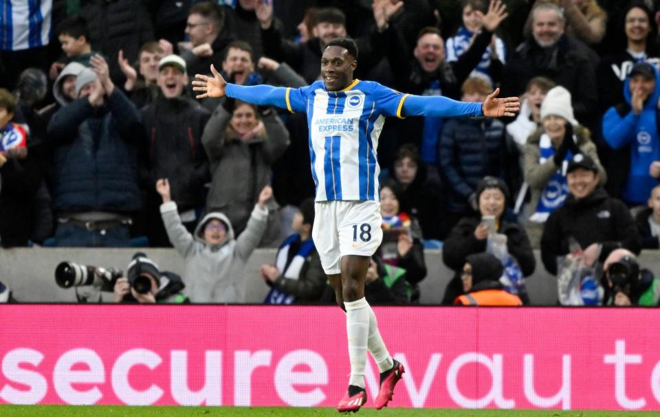 Brighton & Hove Albion's Danny Welbeck celebrates scoring their fourth goal - Reuters/Toby Melville