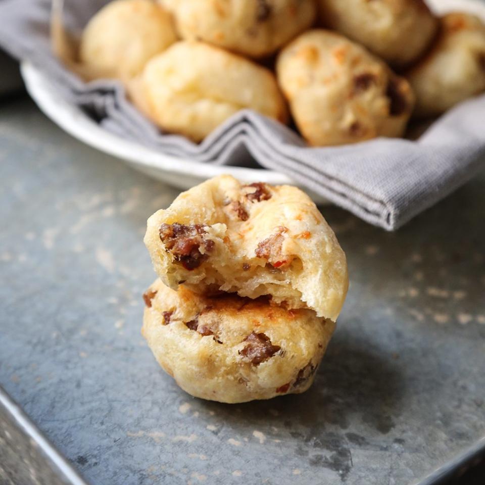 Sausage-Stuffed Brazilian Cheese Breads (Pao de Queijo)