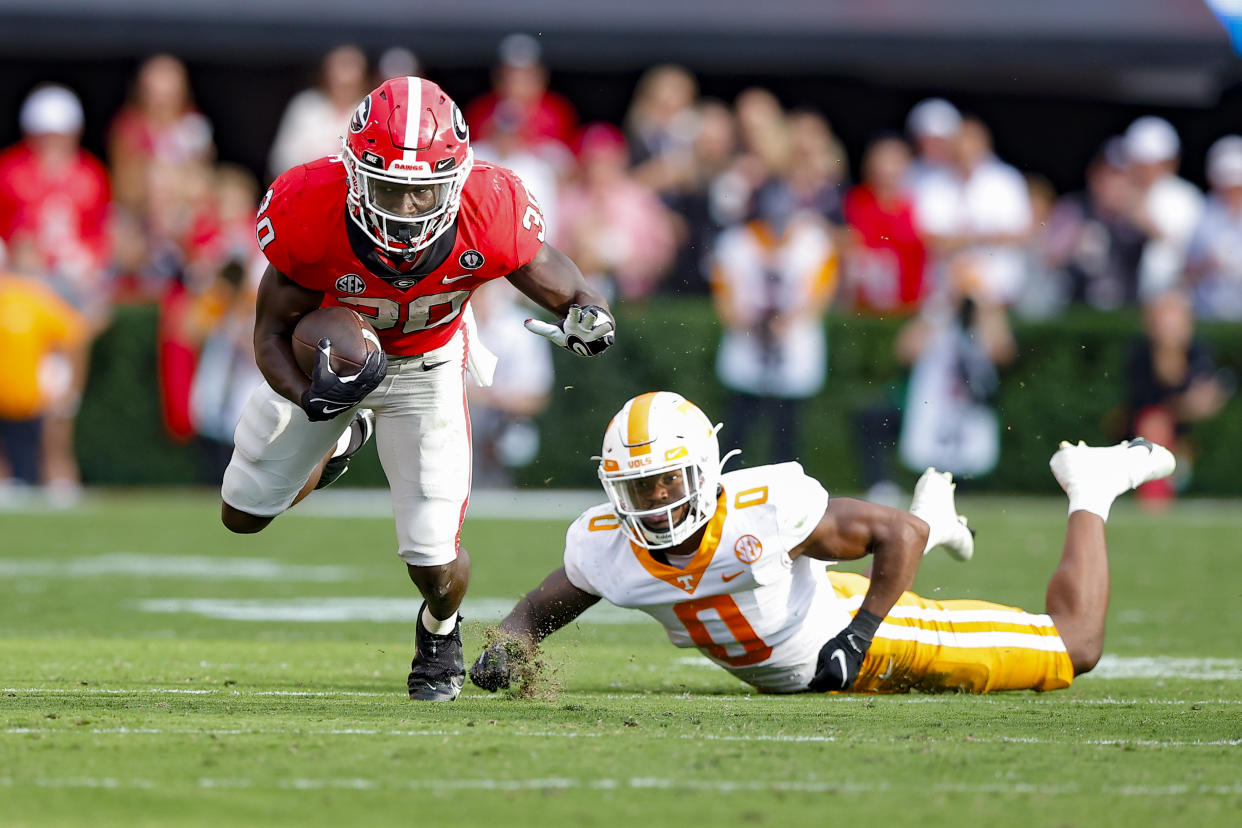 Georgia's domination of Tennessee was the most-watched college game of the season. (Todd Kirkland/Getty Images)