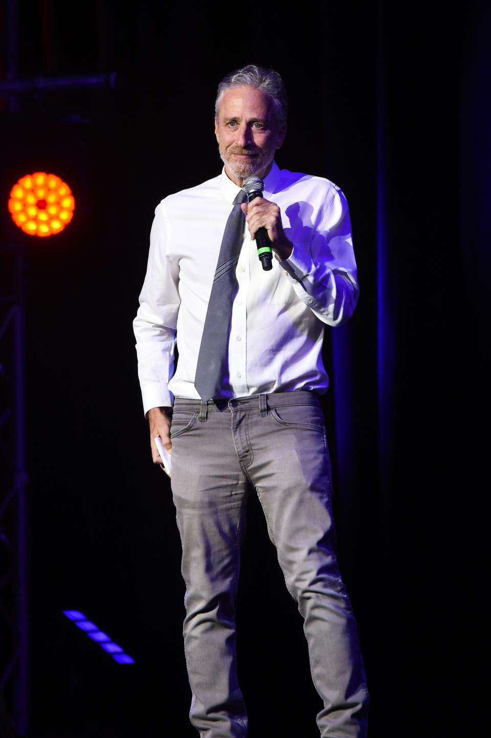 Mandatory Credit: Photo by Stephen Lovekin/REX/Shutterstock (6907546e) Jon Stewart 10th Anniversary of Stand Up for Heroes, presented by the New York Comedy Festival & Bob Woodruff Foundation, Inside, Theater at Madison Square Garden, New York, USA - 01 Nov 2016