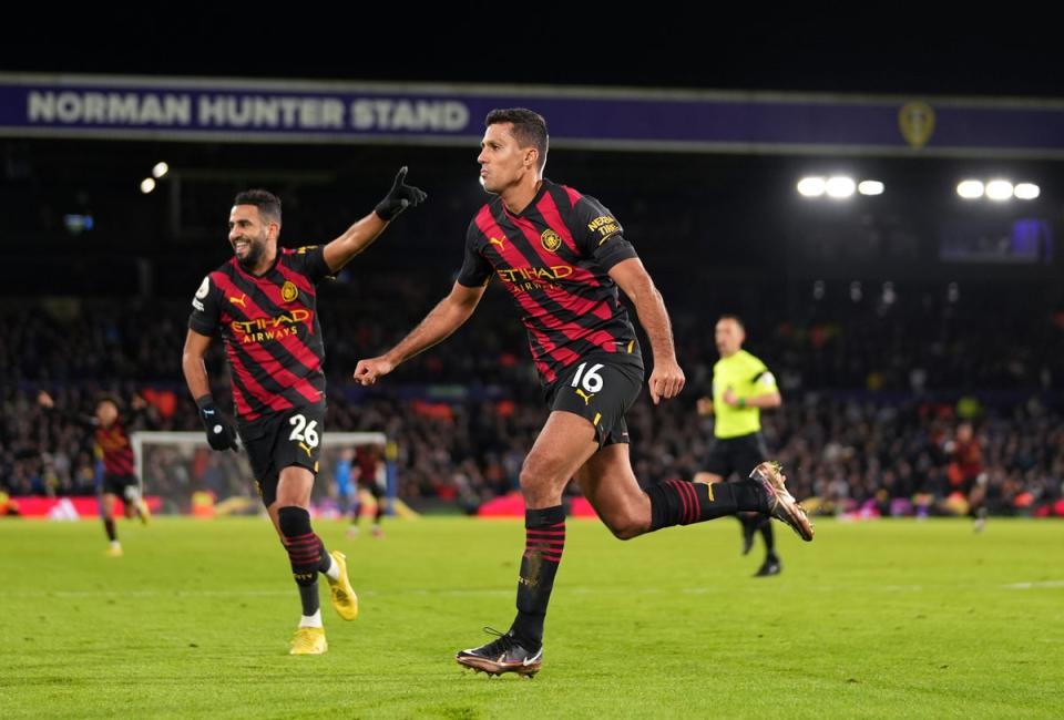 Rodri celebrates putting Manchester City in front (Getty Images)