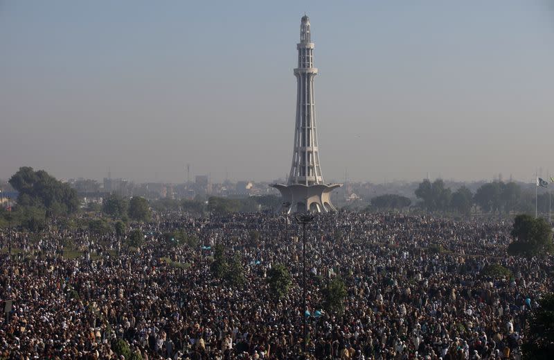 Funeral services for Khadim Hussain Rizvi, leader of religious and political party, amid coronavirus disease (COVID-19) outbreak in Lahore,