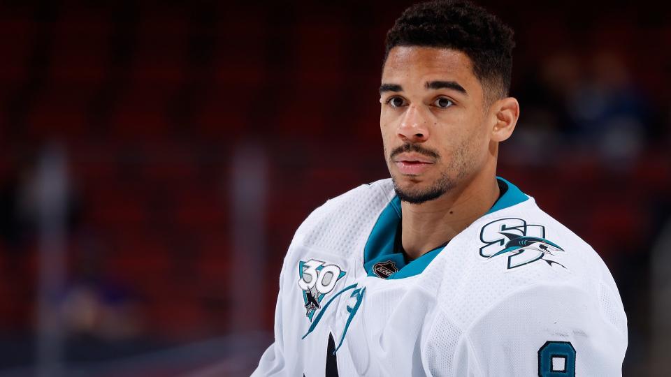 Evander Kane has been left off the Sharks' opening day roster for the upcoming NHL season. (Photo by Christian Petersen/Getty Images)