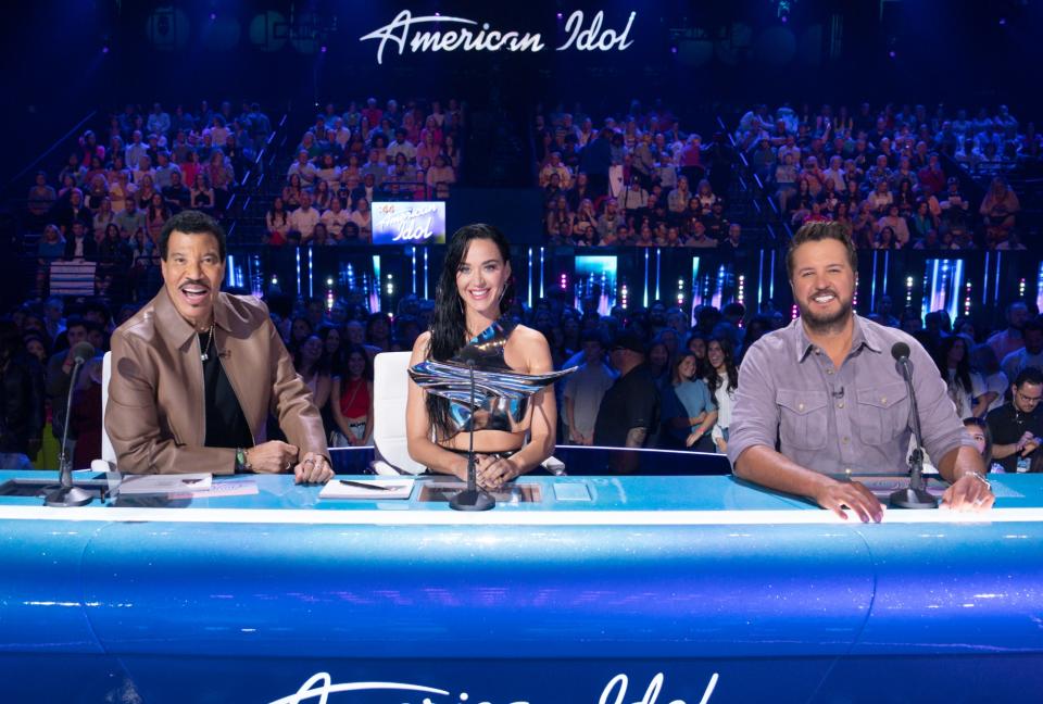 Lionel Richie, Katy Perry and Luke Bryan on the April 15 episode of "American Idol."
