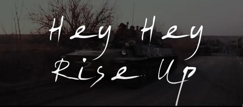 英國傳奇搖滾樂隊Pink Floyd睽違28年再重聚，發布新歌〈Hey Hey, Rise Up!〉聲援烏克蘭，且所有收益將用於烏克蘭人道主義救濟。（翻攝Pink Floyd Youtube） 