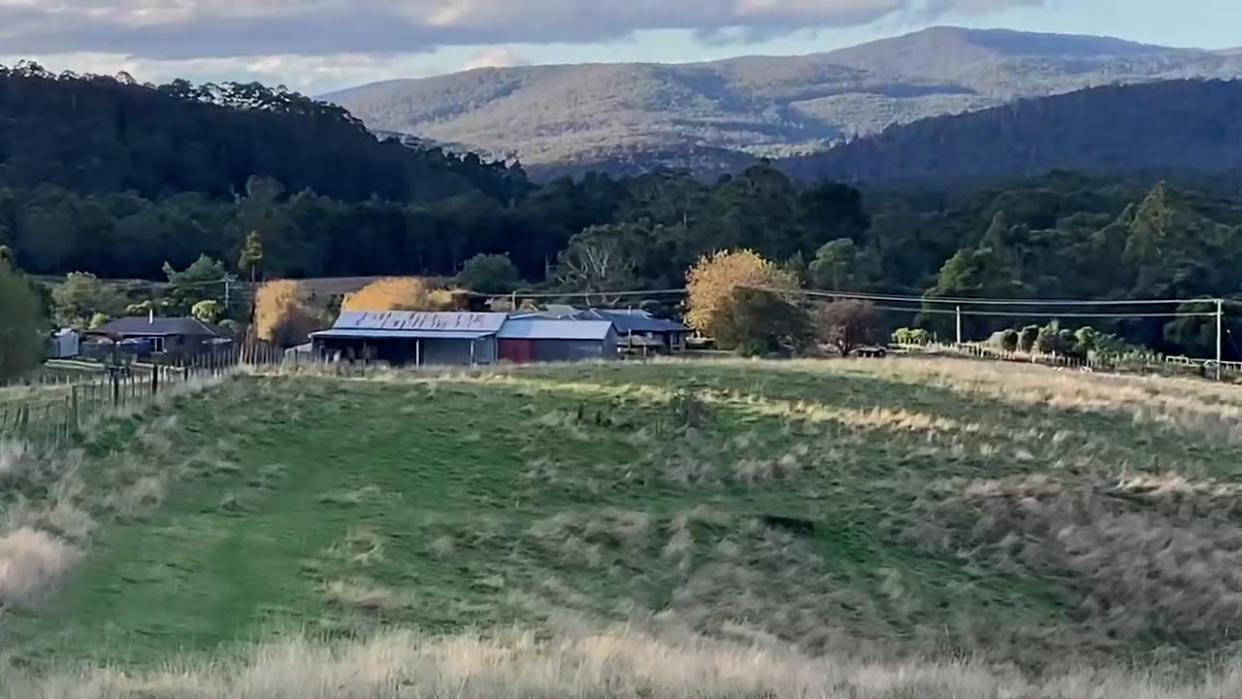 Paddy Zakaria's farm on the Tasman Peninsula in Tasmania.
