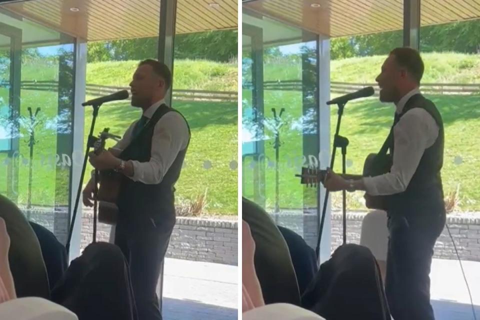 Departing Rangers player sings at wedding <i>(Image: TikTok: @saintphnx)</i>