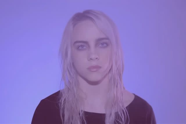 <p>Billie Eilish/YouTube</p> Billie Eilish - 'Ocean Eyes'.