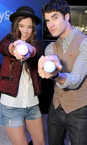 Hailee Steinfeld goofed around with Darren Criss. Jordan Strauss/WireImage.com