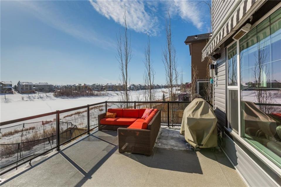 <p><a rel="nofollow noopener" href="https://www.zoocasa.com/cougar-ridge-calgary-ab-real-estate/5132923-25-cougar-ridge-cv-sw-cougar-ridge-calgary-ab-t3h0s5-c4167700" target="_blank" data-ylk="slk:25 Cougar Ridge Cove SW, Calgary, Alta.;elm:context_link;itc:0;sec:content-canvas" class="link ">25 Cougar Ridge Cove SW, Calgary, Alta.</a><br> Relax on one of the home’s two patios.<br> (Photo: Zoocasa) </p>