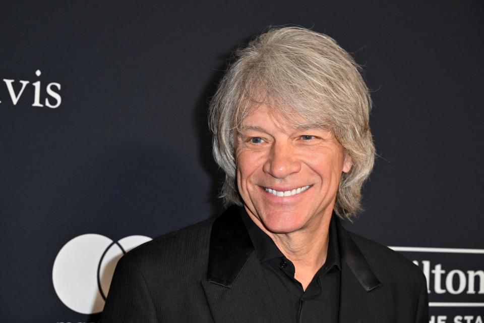 Jon Bon Jovi arrives Feb. 3 for the Recording Academy and Clive Davis' salute to Industry Icons pre-Grammy gala at the Beverly Hilton hotel in Beverly Hills, California.