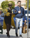 <p>Parents-to-be Jodie Turner-Smith and Joshua Jackson take a stroll in Los Angeles on Tuesday.</p>