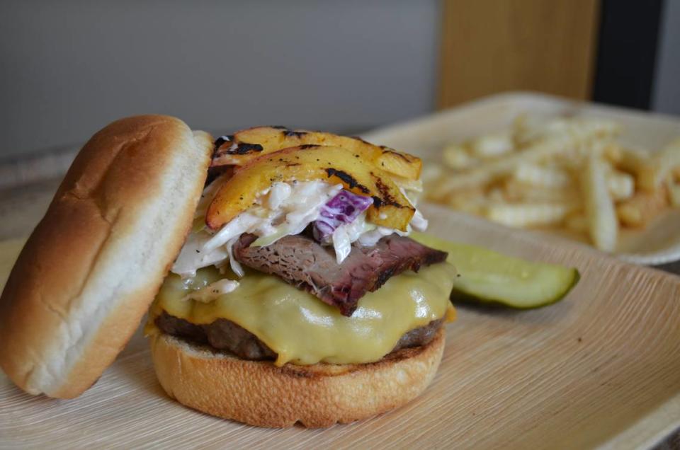 The Barn Door Grill Brisket Burger from The Barn Door Grill.