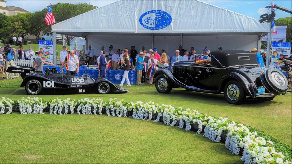 The top winners of last year's 26th annual Amelia Island Concours d'Elegance: Charles and Jill Mitchell's 1926 Hispano-Suiza H6B Convertible (right) won Best in Show, while Jim and Corrine Bartel's 1974 Shadow DN4 took Best in Show Concours d'Sport