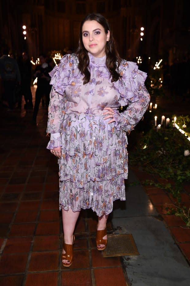 Beanie Feldstein at Rodarte's Fall 2020 show.