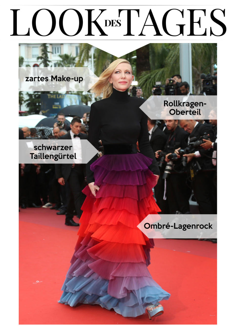 Cate Blanchett trug zur Vorführung von Spike Lees Film „BlacKkKlansman“ eine Kreation aus dem Hause Givenchy. (Bild: Joel C Ryan/Invision/AP Photo)