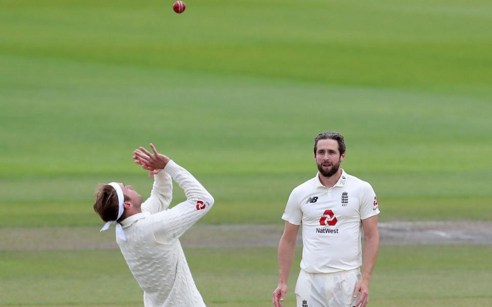 Stuart Broad takes the catch to dismiss Shai Hope - AFP