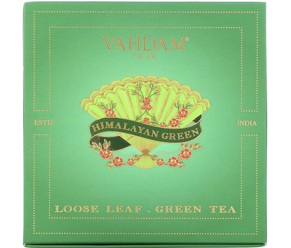 Vahdam Teas, Loose Leaf Green Tea, Himalayan Green Gift Set, 1 Tin Caddy.  PHOTO: iHerb