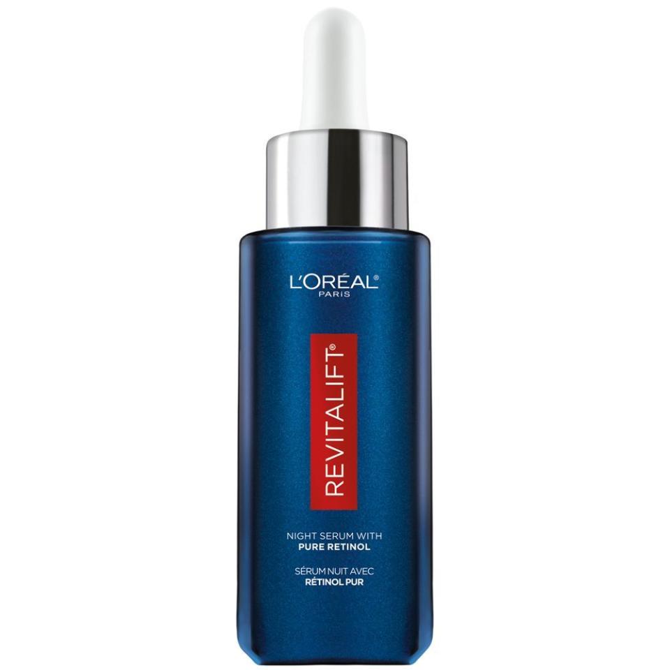 <p><strong>L'Oreal Paris</strong></p><p>amazon.com</p><p><strong>$30.99</strong></p><p><a href="https://www.amazon.com/dp/B08C5PHRM1?tag=syn-yahoo-20&ascsubtag=%5Bartid%7C10051.g.36816284%5Bsrc%7Cyahoo-us" rel="nofollow noopener" target="_blank" data-ylk="slk:Shop Now;elm:context_link;itc:0;sec:content-canvas" class="link ">Shop Now</a></p><p>The world is obsessed with this retinol night serum and you should be too. For true anti-aging benefits, pair this serum with a heavy moisturizer and maybe go to bed after 9P.M.</p>