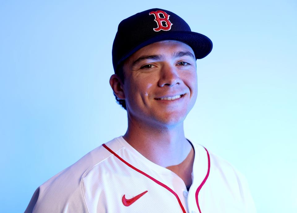 FORT MYERS, FLORIDA - FEBRUARY 20: Bobby Dalbec #29 of the Boston Red Sox poses for a portrait at JetBlue Park at Fenway South on February 20, 2024 in Fort Myers, Florida. (Photo by Elsa/Getty Images)