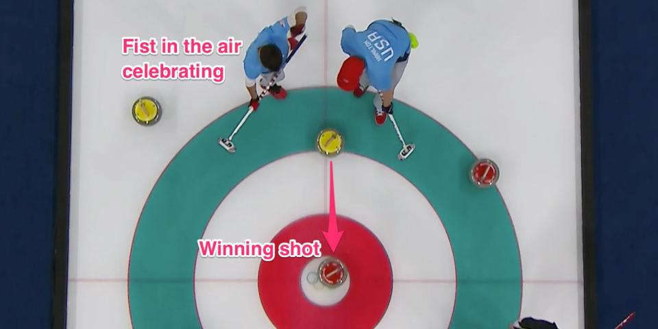 USA curling winning shot