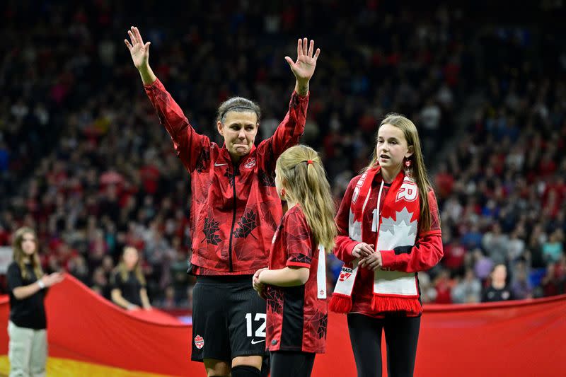 Canada’s captain Christine Sinclair plays her final international game in Vancouver