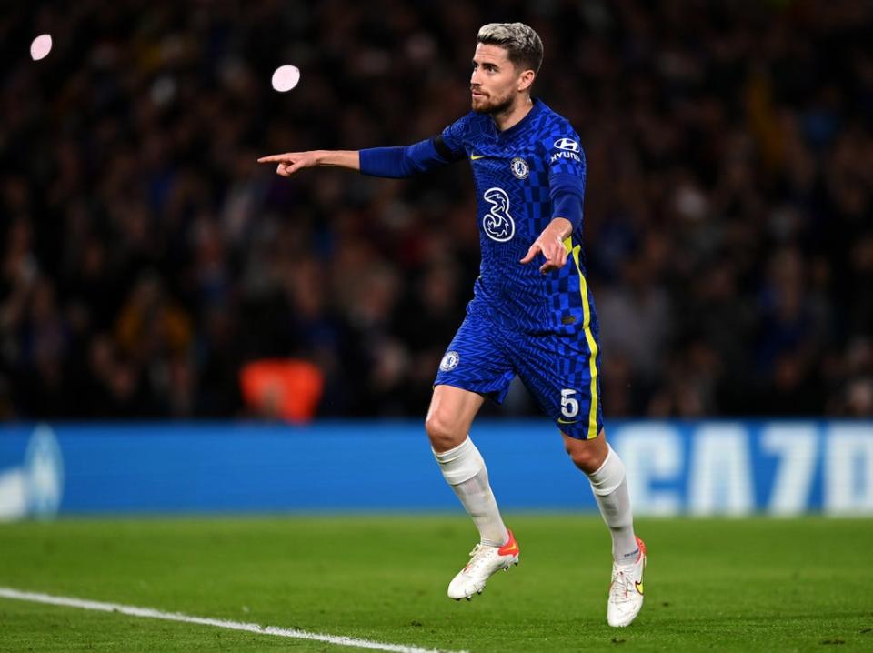 Jorginho celebrates the first of his two successful penalties against Malmo (Chelsea FC via Getty Images)