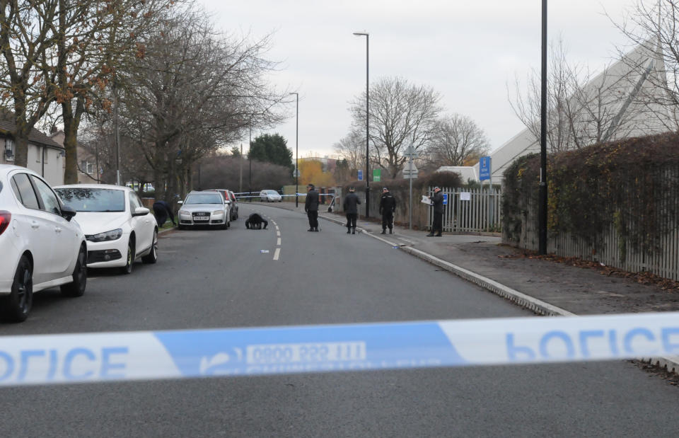 Police activity near the scene in Deedmore Road, Wood End, Coventry, after a a 16-year-old was stabbed to death. (PA)