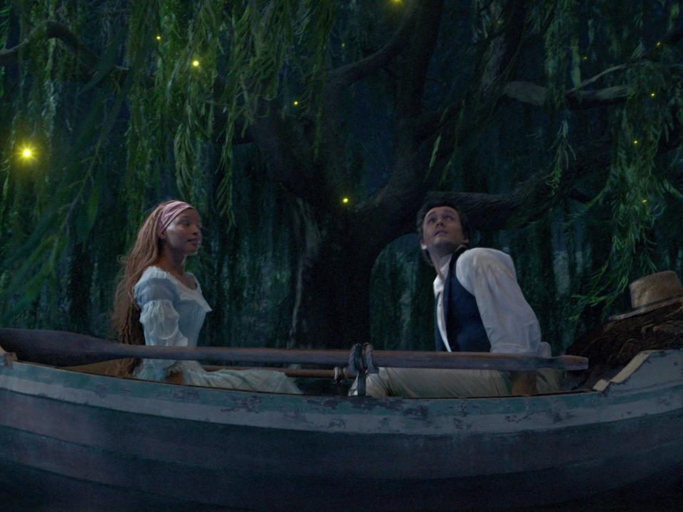 Halle Bailey as Ariel and Jonah Hauer-King as Prince Eric in Disney's live-action "The Little Mermaid."