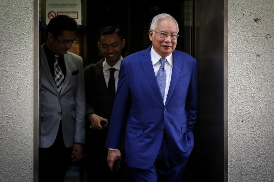 Former prime minister Datuk Seri Najib Razak at the Kuala Lumpur High Court Complex November 13, 2019. — Pictures by Yusof Mat Isa