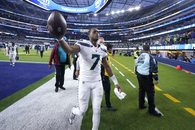 Inglewood, United States. 02nd Dec, 2022. Seattle Seahawks safety Teez  Tabor (39) celebrates against the Los Angeles Rams during a NFL football  game, Sunday, Dec. 4, 2022, in Inglewood, Calif at Sofi