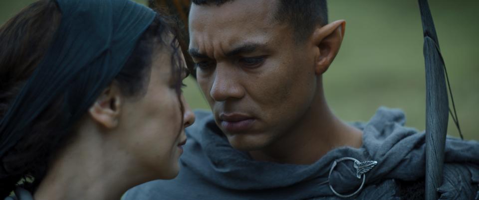 Nazanin Boniadi as Southlands human Bronwyn and Ismael Cruz Cordova as the elf Arondir. The pair have a forbidden love they hide from their communities.