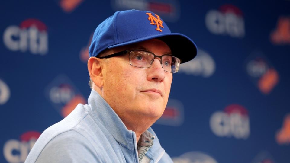 Jun 28, 2023; New York City, New York, USA; New York Mets owner Steve Cohen speaks to the media during a press conference before a game against the Milwaukee Brewers at Citi Field.