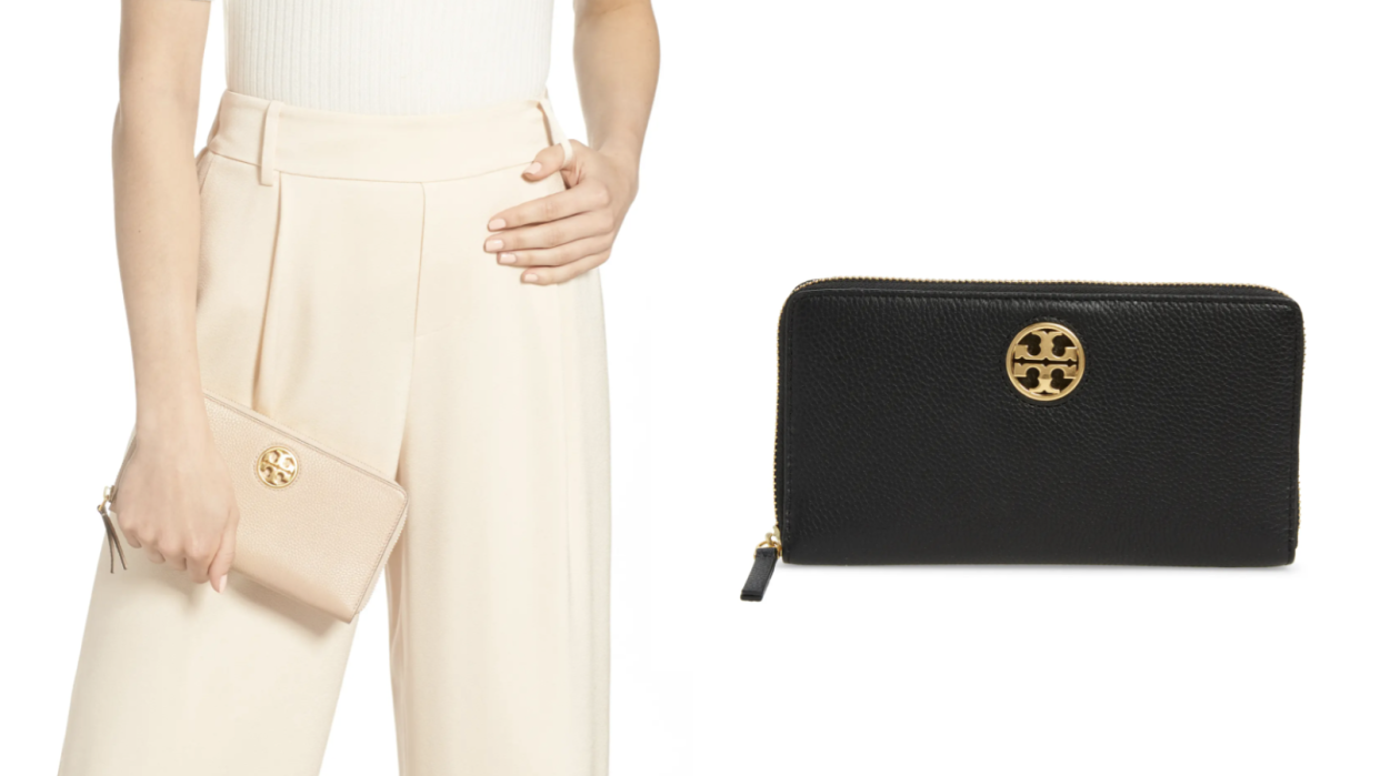 You can carry this Tory Burch wallet as a clutch or throw it in a tote.