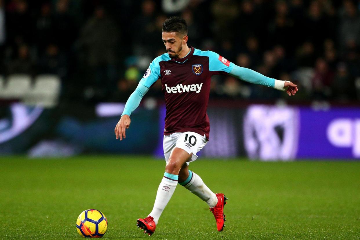 Magician: Manuel Lanzini played superbly during Saturday's away game against Huddersfield Town: Charlie Crowhurst/Getty Images