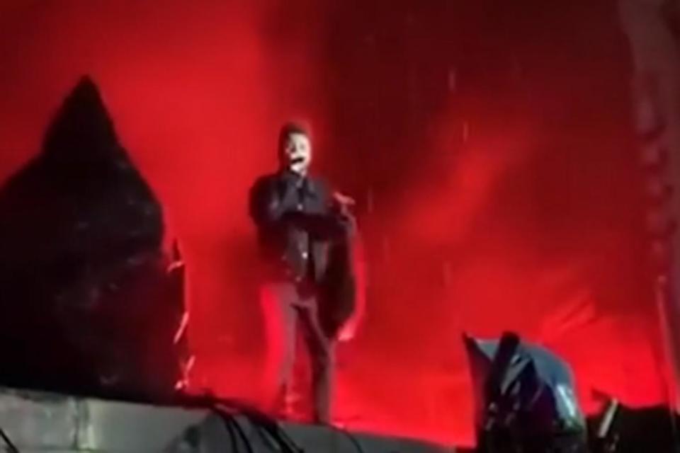 Near-miss: The Weeknd performing on stage in Mexico City (Instagram/ The Weeknd)